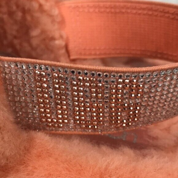 UGG Slippers Womens 9 Orange Fur Fluff Yeah Shearling Slides Slip On Y2K - Picture 4 of 9